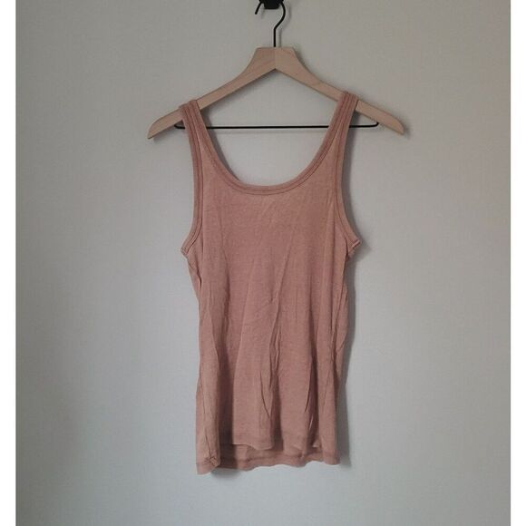 Aerie Real Soft Ribbed Snap Front Tank in Orange Size Medium - Picture 2 of 6